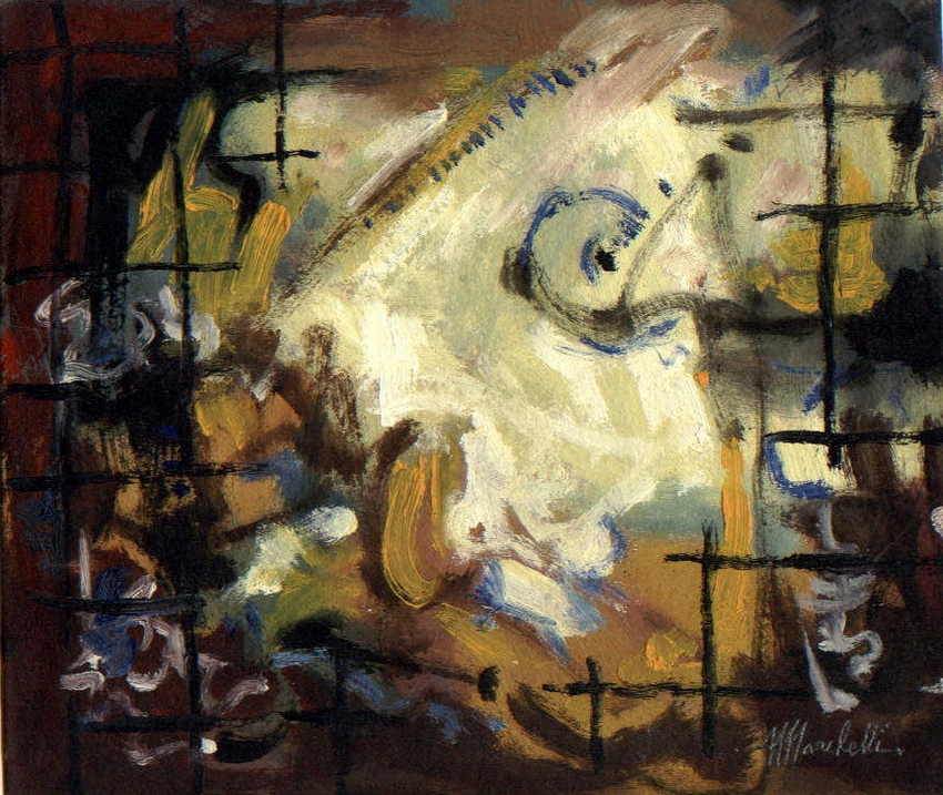 Senza titolo - olio su cartoncino - Angelo Marchetti - K500