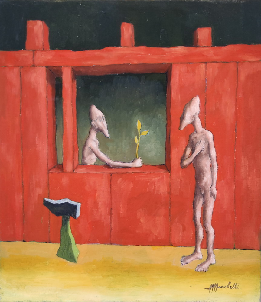 "Pace" - olio su tela del pittore Angelo Marchetti (1930-2000)